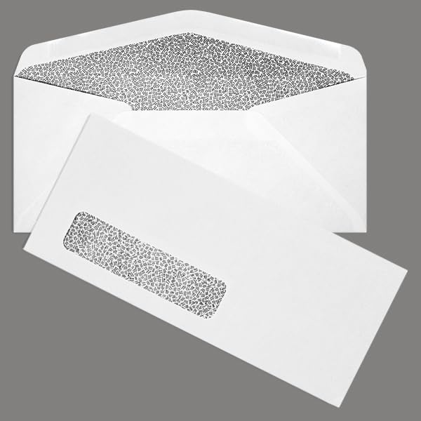 White Business Window Envelopes, 3 7/8" x 8 7/8", 250 Pack