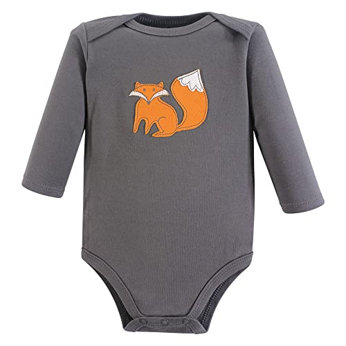 Uni   Cotton Long-Sleeve Bodysuits, Forest, 0-3 Months