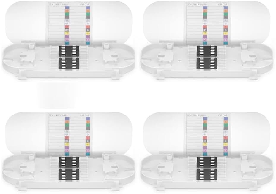 12-Strip Fiber Optic Fusion Splice Tray Pack of 4