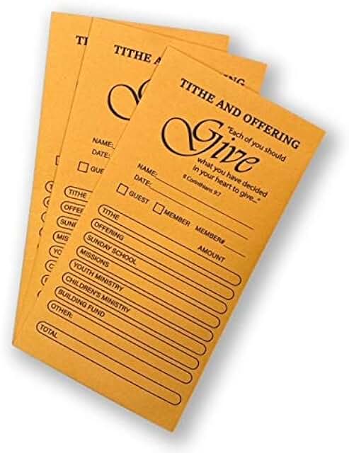 Set of 100 Tithe and Offering Envelopes