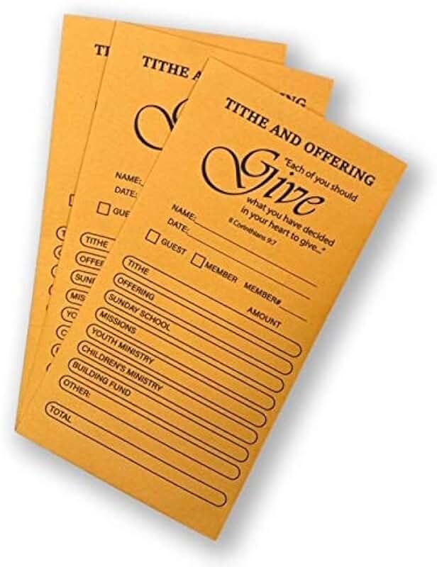 Set of 100 Tithe and Offering Envelopes