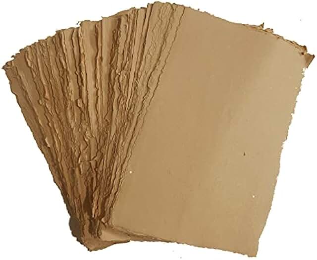 Handmade Deckle Edge Scrapbooking Paper, Brown, 50 sheets
