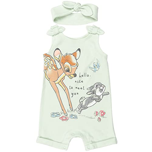 Classics Bambi Baby Girls Cuddly Sleeveless Romper & Headband Blue 3-6 Months
