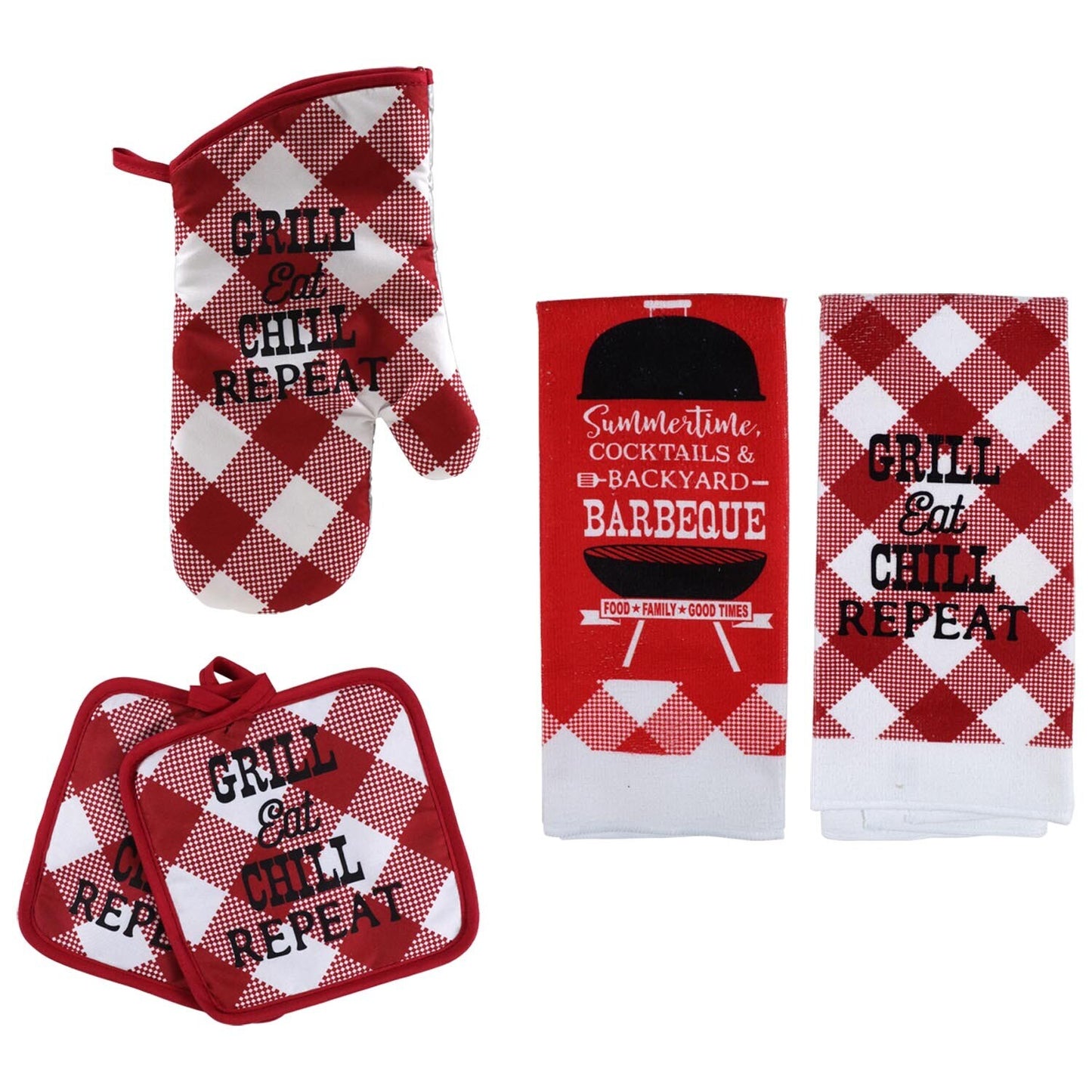 Home Collection Red & White Grilling Pattern Kitchen Linens (Pack of 36)