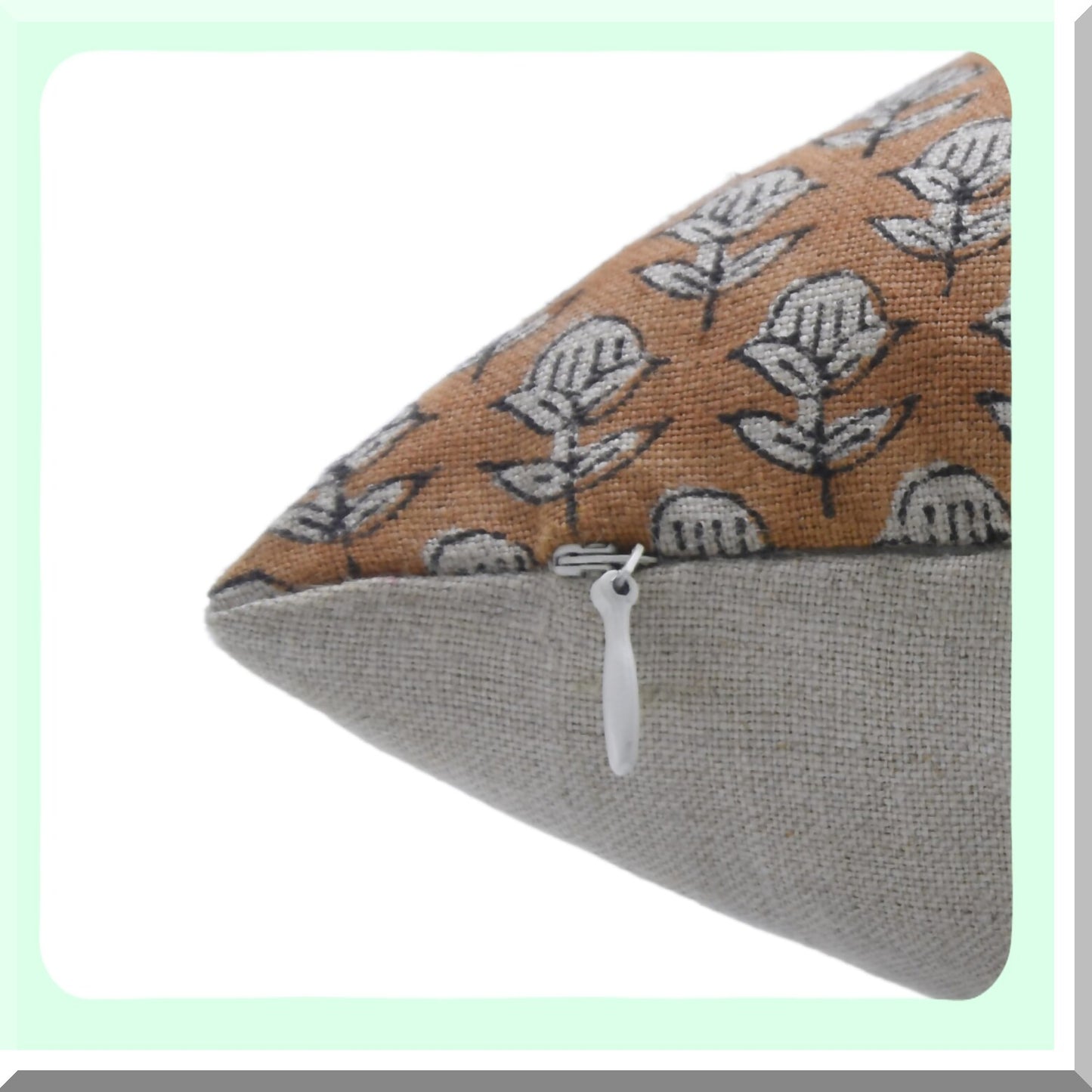 Boho Linen Floral Throw Pillow Covers - Vintage Sofa Cushion Cover - Outdoor Home Decor Tarangini - Brown - Block Print 18x18