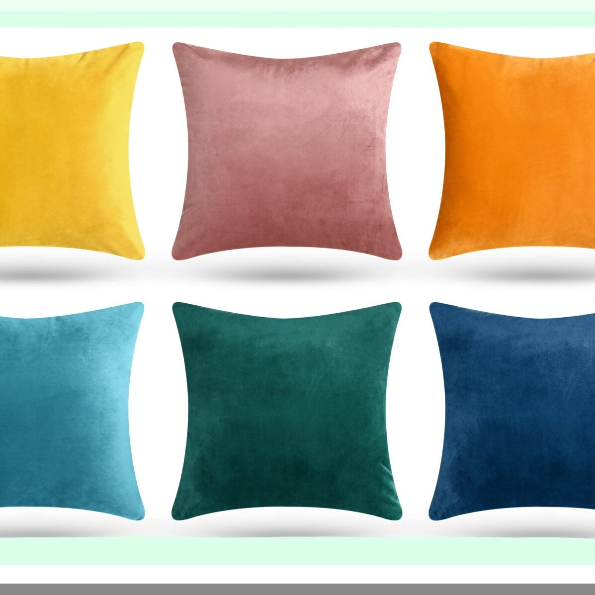 VelvetSoft Square Pillowcase Set - 6 Pack Decorative Throw Pillow Covers for Sofa Couch Bed Car Home Decor - Solid Cushion Cases - 18 x 18 inches