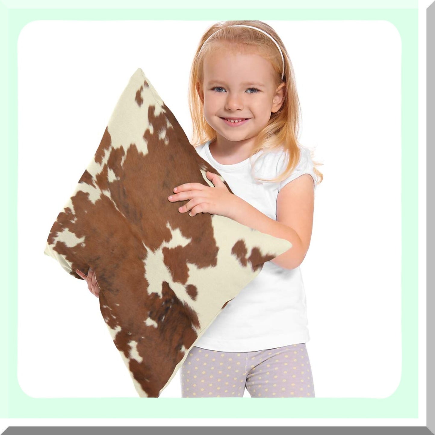 Farmhouse Chic Cowhide Print Decorative Pillow Cover - 18x18 Inch Square Cushion Case for Sofa & Bedroom Decor - Brown Cow Animal Theme Cotton Linen Throw Pillow Case