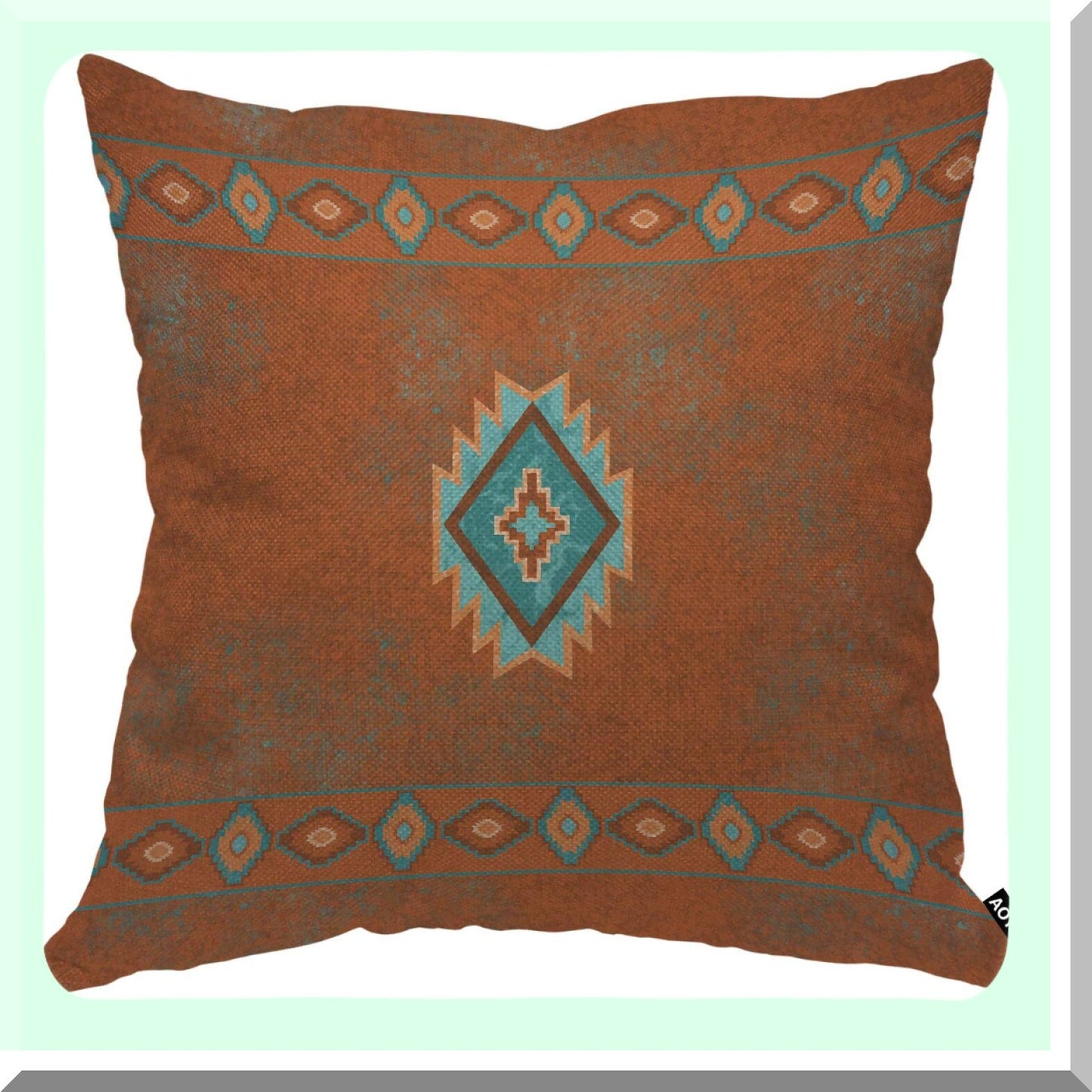 Canyon Diamond Tribal Throw Pillow - Vintage Zigzag Retro Marble Geometric Grain Cushion Cover for Home Decor - 18x18 Inch - Men Women Boy Girl Room