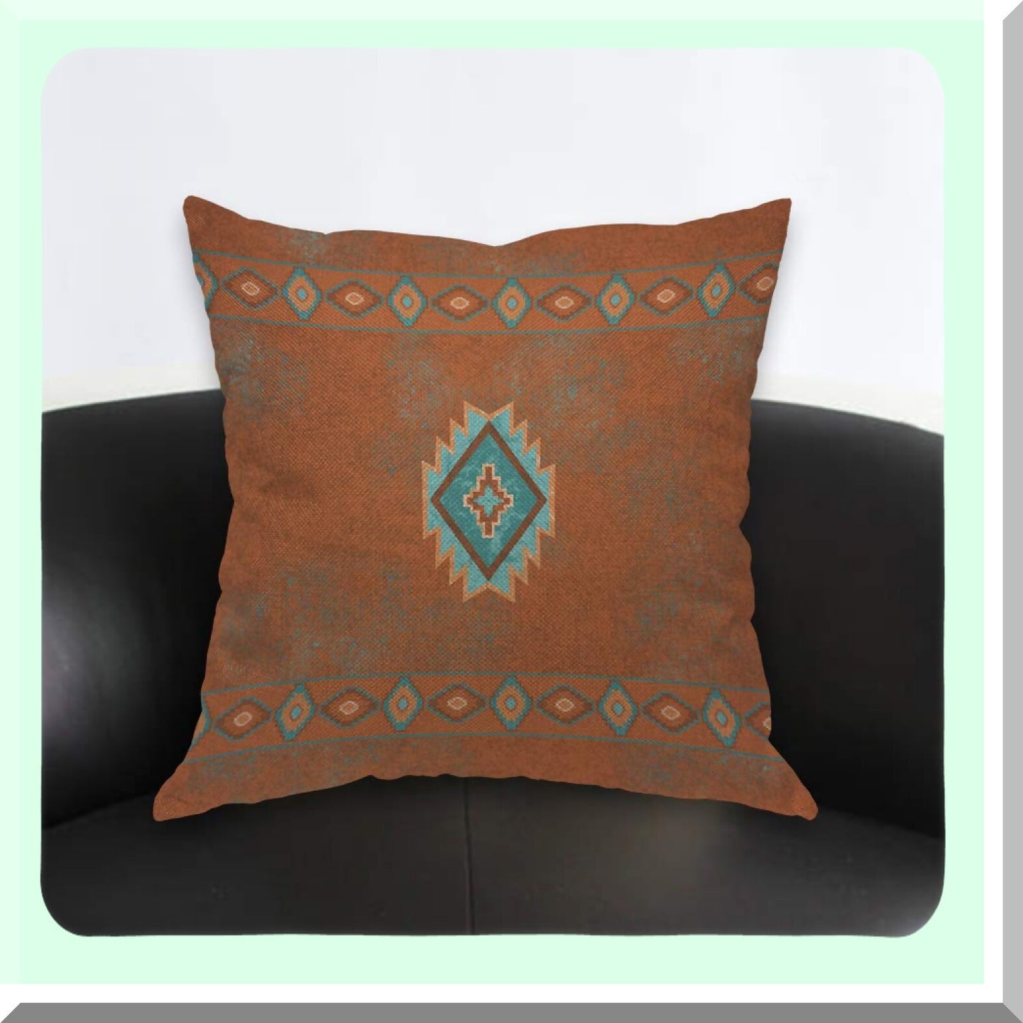 Canyon Diamond Tribal Throw Pillow - Vintage Zigzag Retro Marble Geometric Grain Cushion Cover for Home Decor - 18x18 Inch - Men Women Boy Girl Room