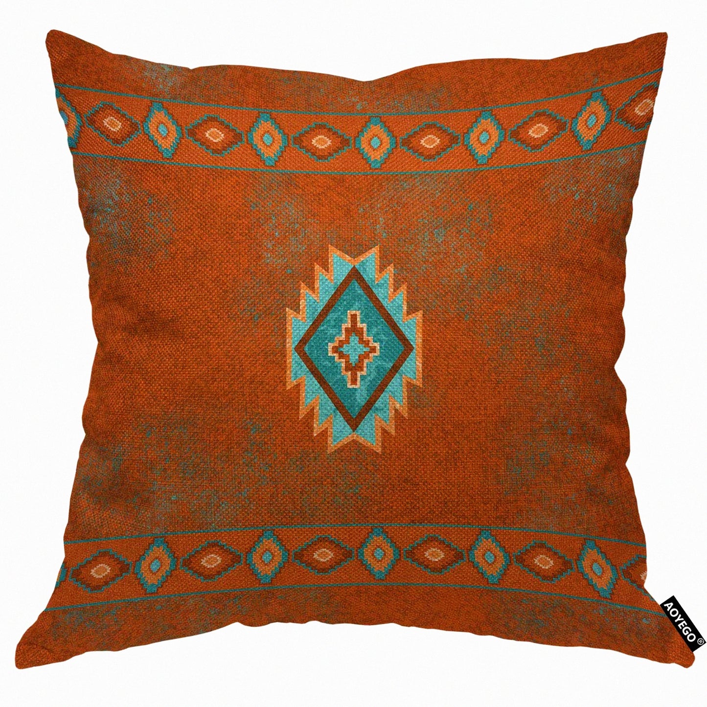 Canyon Diamond Tribal Throw Pillow - Vintage Zigzag Retro Marble Geometric Grain Cushion Cover for Home Decor - 18x18 Inch - Men Women Boy Girl Room