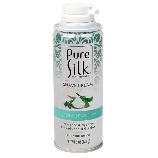 Pure Silk Ultra Sensitive Shaving Cream, 5 oz. Cans (Pack of 12)