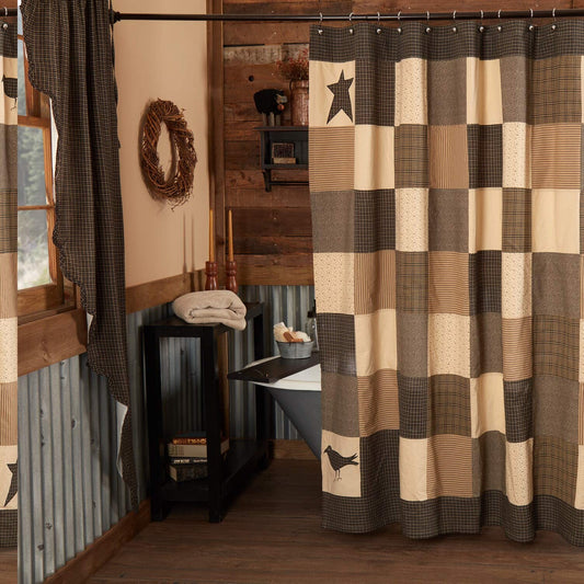 Kettle Grove Primitive Bath Decor Shower Curtain 72x72