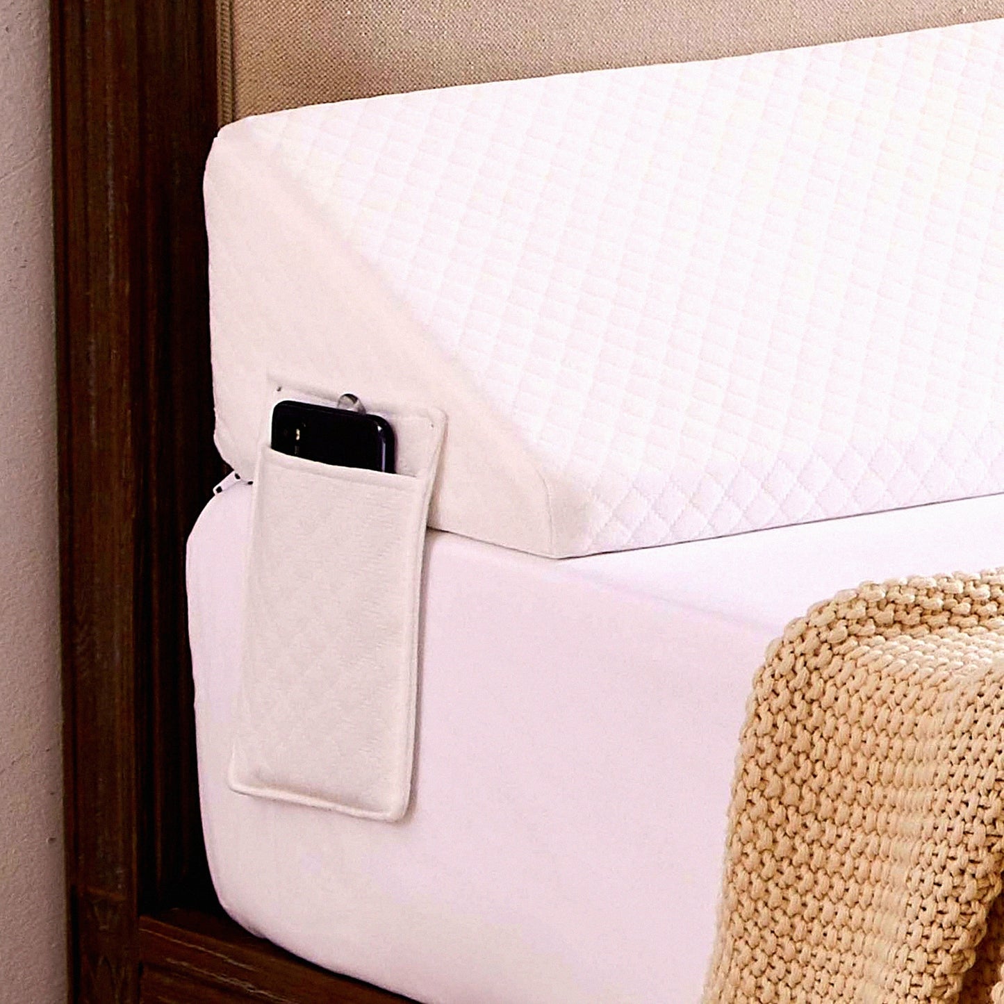 SleepWell Full Size Bed Wedge Pillow - Headboard Gap Filler & Triangle Bolster Pillow - 54"x10"x6" Stopper for Comfortable Sleep"