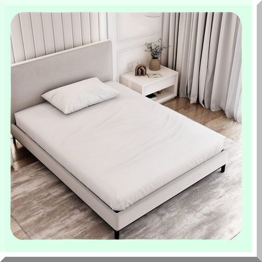 Cotton Jersey Full Size Fitted Sheet Set - 54 x 75 Inches - Soft & Cozy Bedding for Full Mattress - Breathable Fabric - Deep Pocket Design - Includes Pillowcase