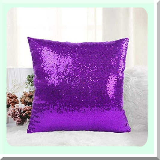 Purple Sparkle 20x20 Sequin Pillowcase - Glam Home Decor Throw Pillow Cover for Wedding, Soft Cushion Cover for Bed - Decorative Sequin Pillow Case