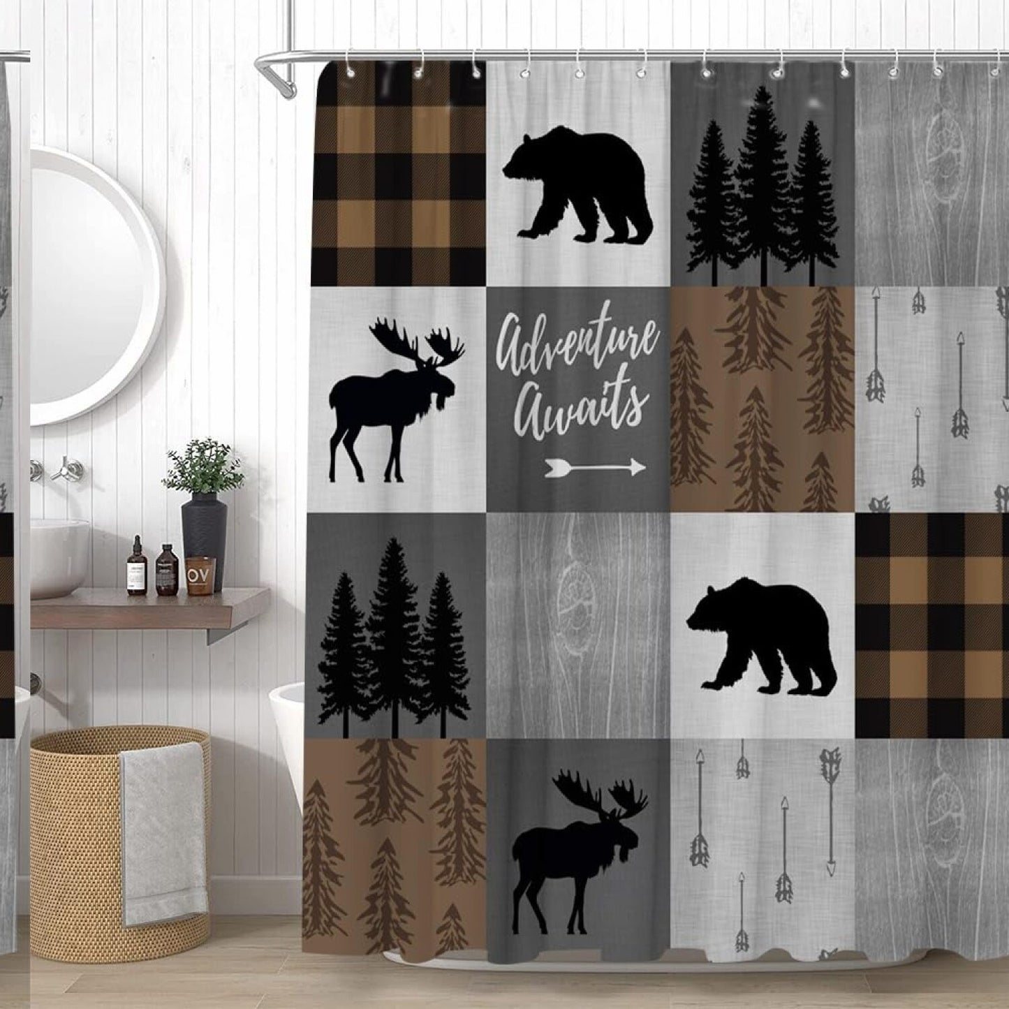 Rustic Cabin Shower Curtain 70"x70"