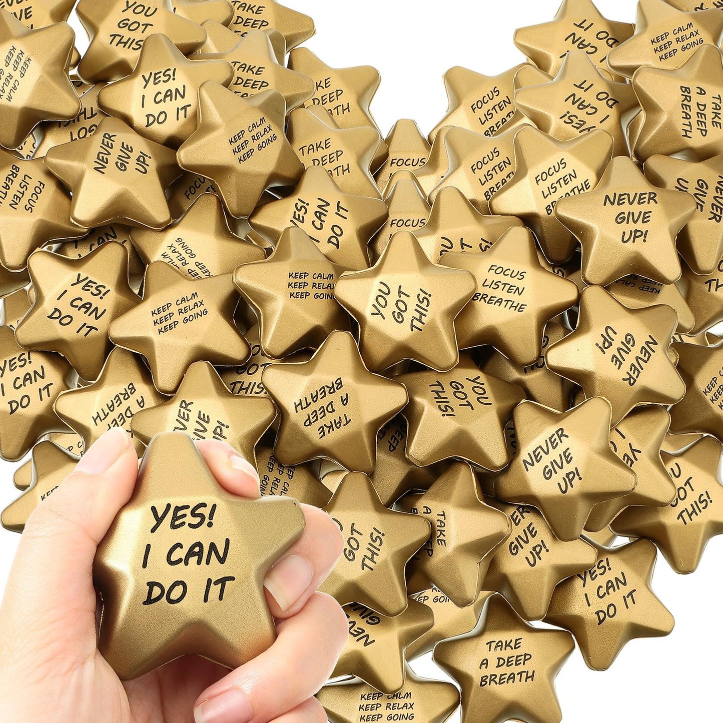 150 Pcs Motivational Star Stress Balls for Kids and Adults