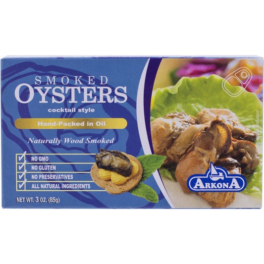 Arkona Smoked Oysters In Cocktail Sauce, 3-oz. Packs (Pack of 24)