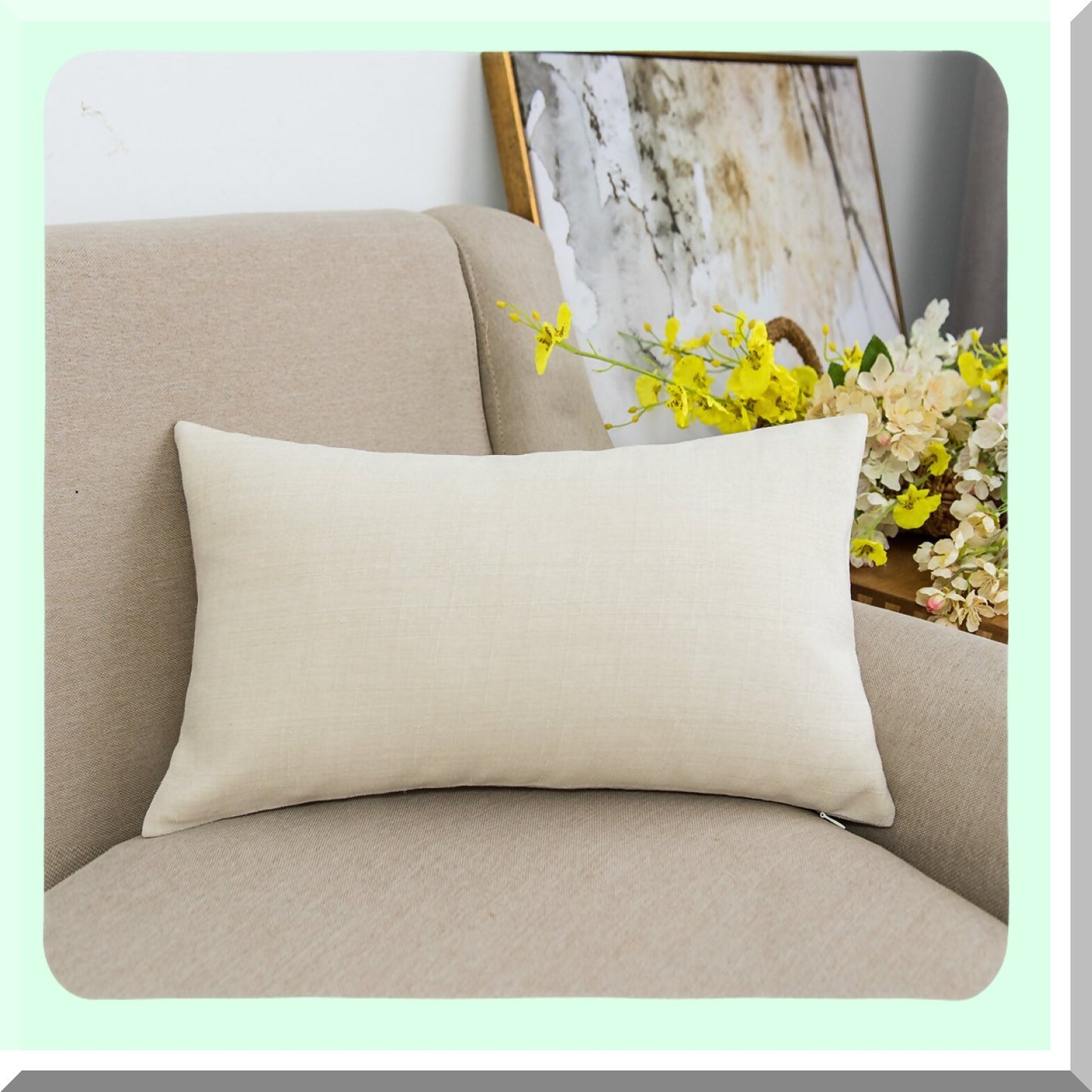 Pure White Linen Baby Pillowcase - Soft Cushion Cover for Nursery Decor (12x20 inch, 30 x 50 cm) - Light and Cozy Linen Fabric - Elegant Home Accent