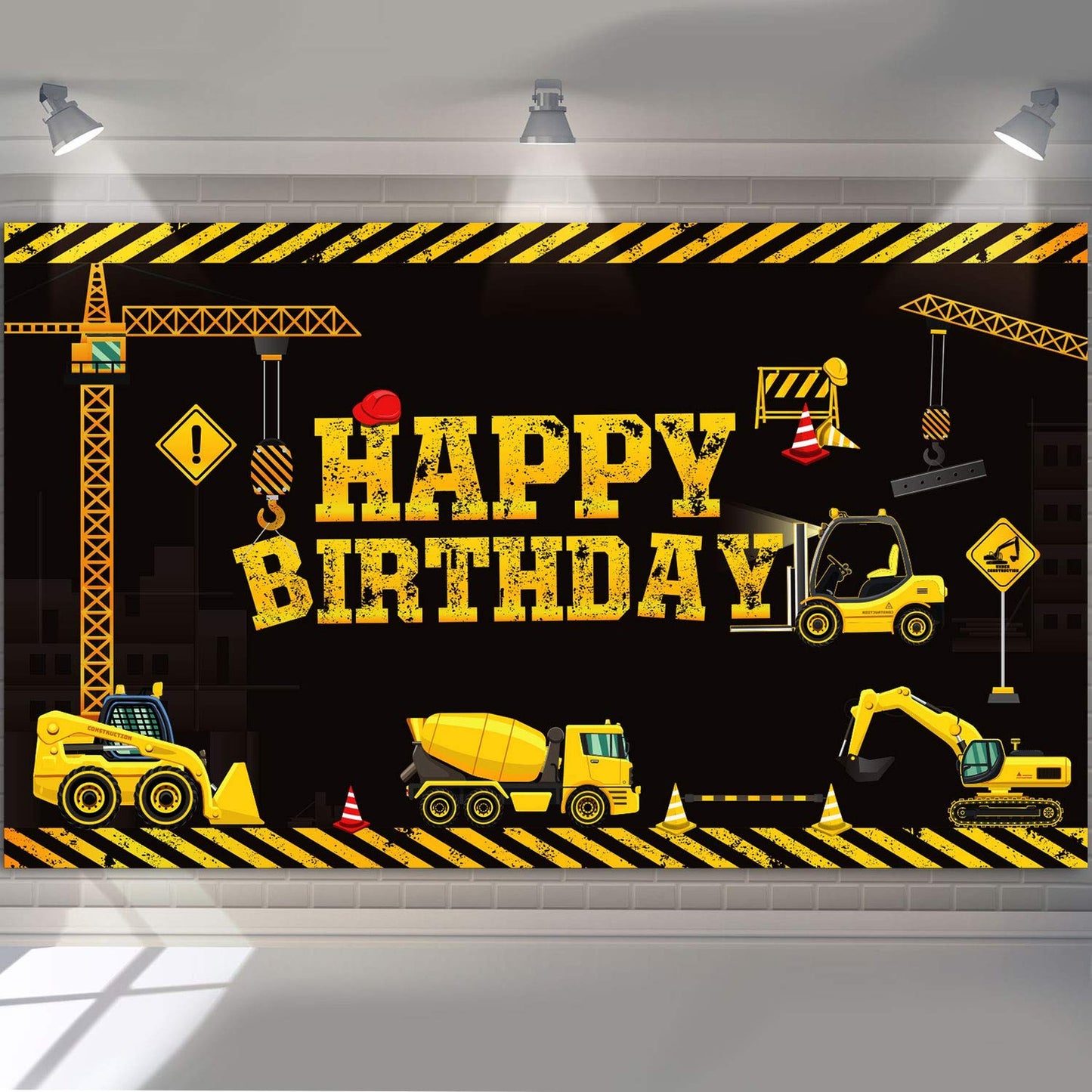 Construction Birthday Backdrop for Kids Party