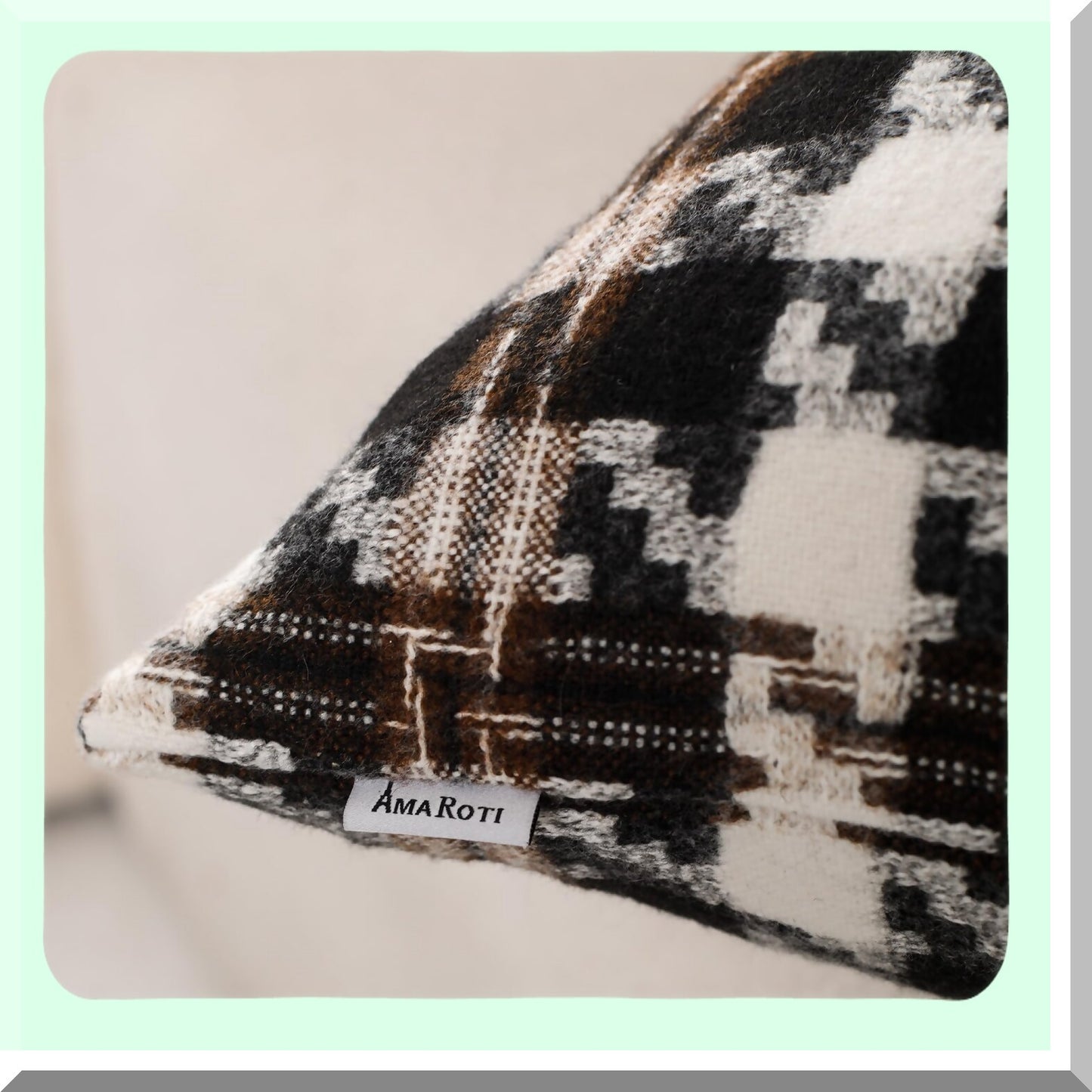 Houndstooth Jacquard Decorative Pillow Covers - Set of 2, 18x18 inch - Couch Sofa Bedroom Accent Cushion Cases - Modern Home Decor Accessories