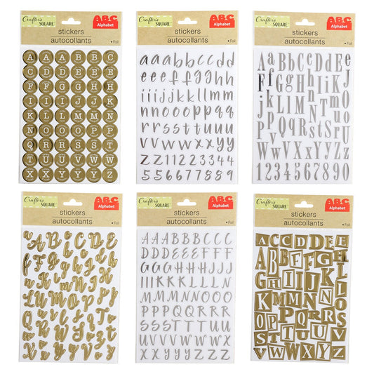 Crafter's Square Metallic Foil Alphabet Stickers (Pack of 36)