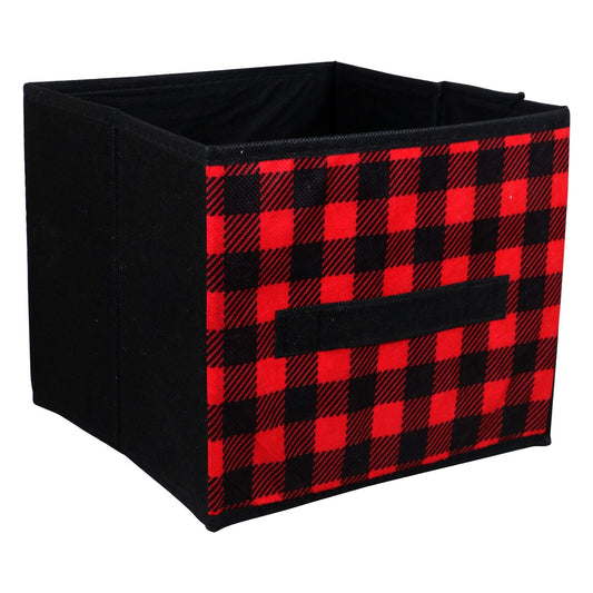 Buffalo Check Collapsible Storage Bins, 9x9x8 in. (Pack 24)