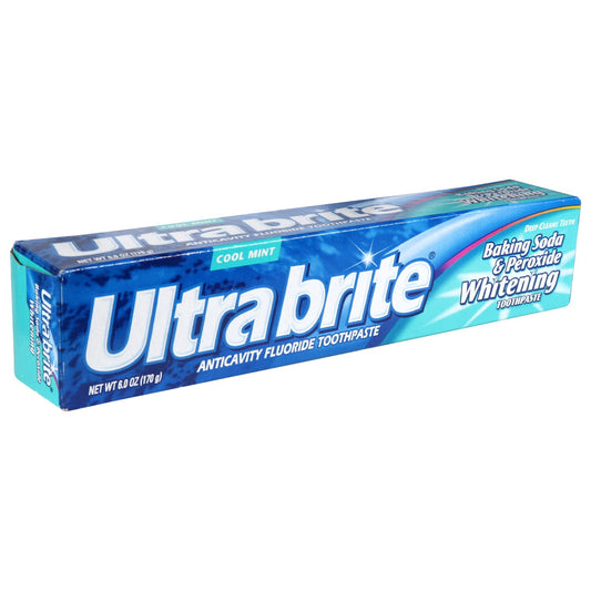 Ultra Brite Cool Mint Baking Soda & Peroxide Whitening Toothpaste, 6-oz. (24)