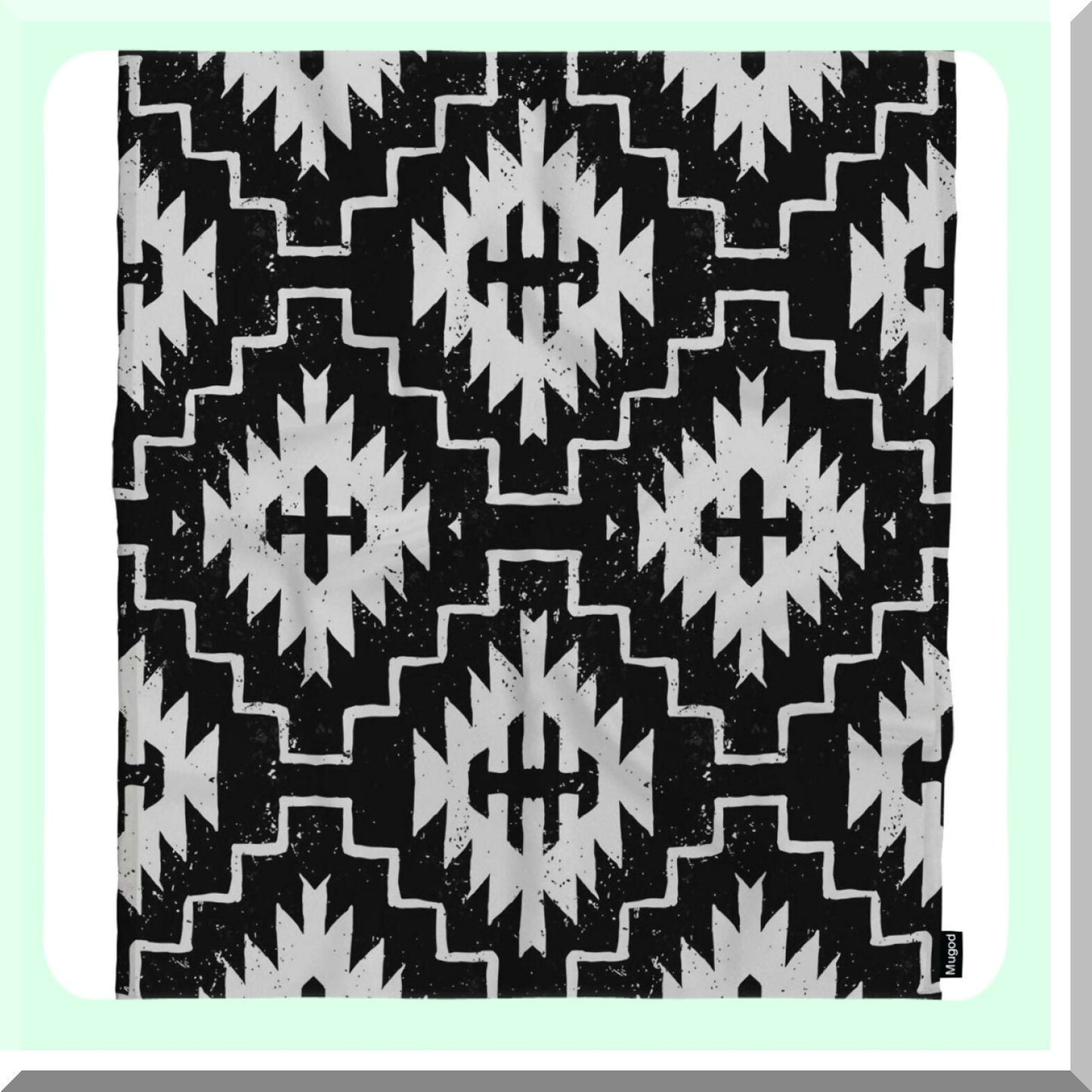 Ethnic Elegance: Black & White Cozy Flannel Throw Blanket - 40x50 Inch
