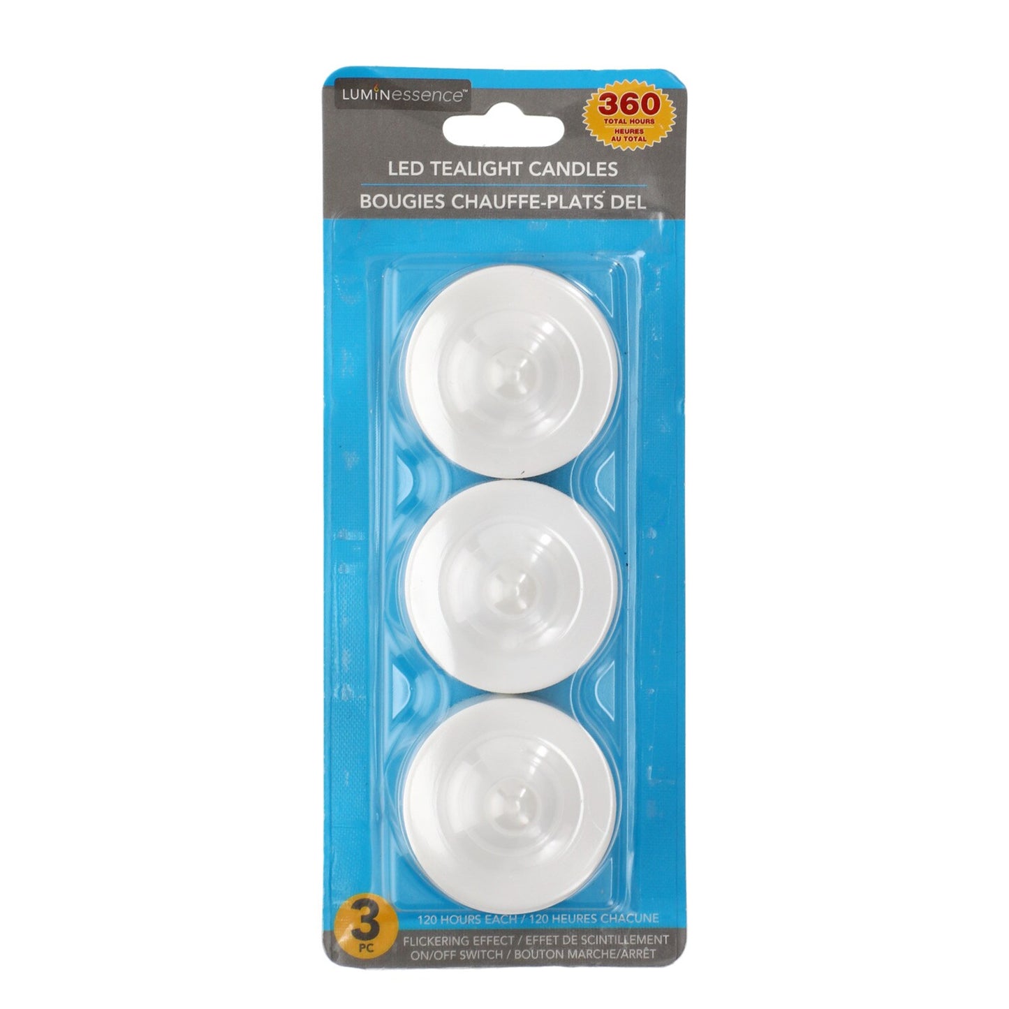 Luminessence White Tea Light Candles with Yellow LEDs, 3-ct. (Pack of 40)