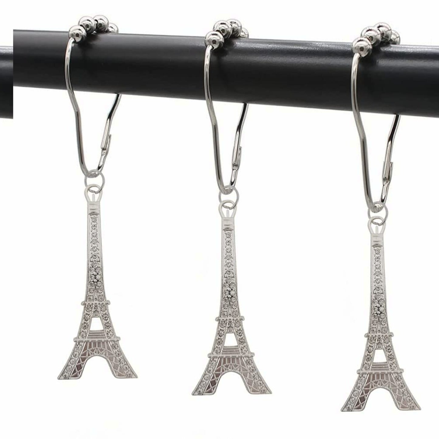 Eiffel Tower Shower Curtain Hooks Set of 12