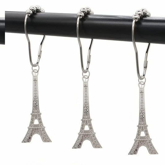 Eiffel Tower Shower Curtain Hooks Set of 12