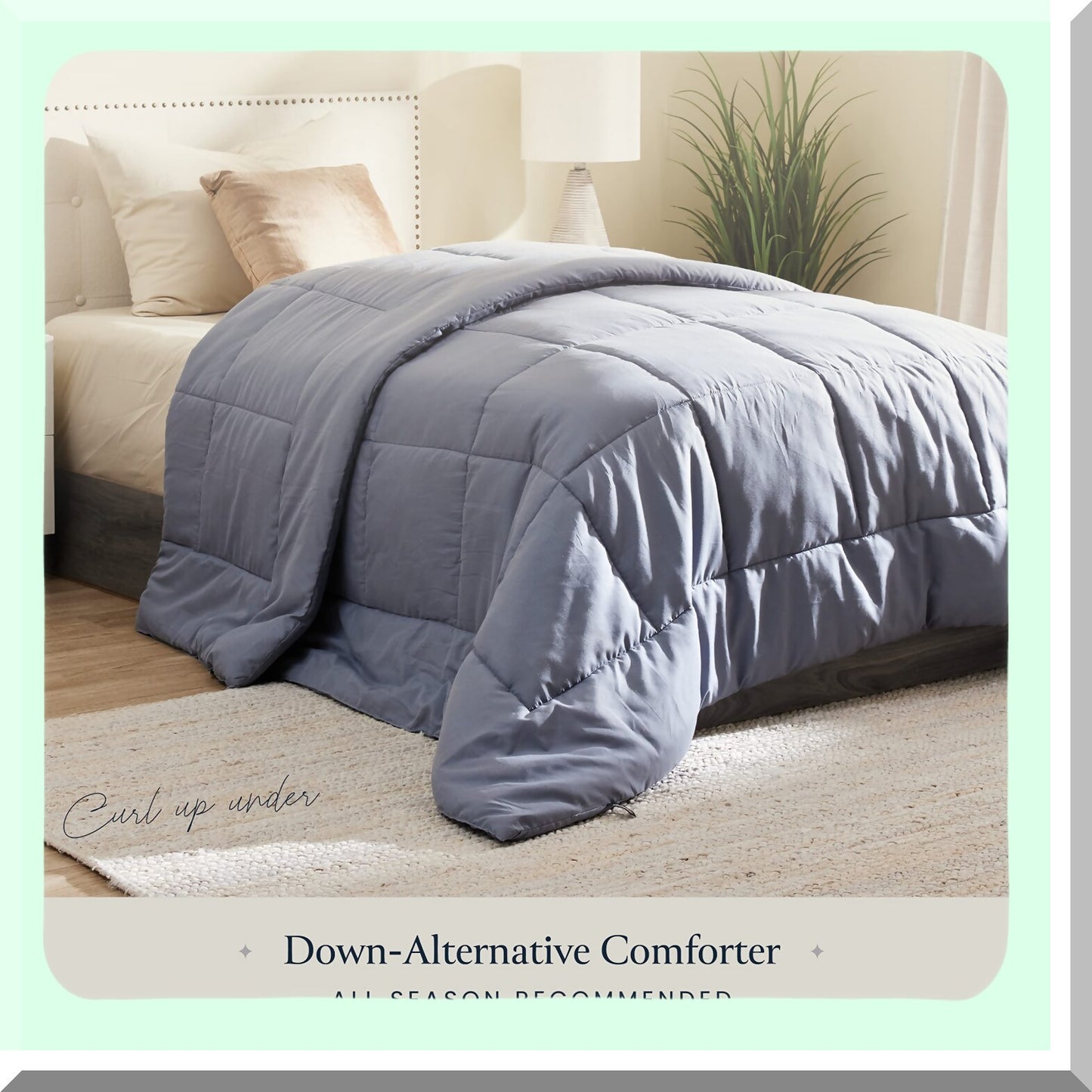 Luxury Plush All-Season Full Size Comforter - Hypoallergenic Down Alternative Duvet Insert - Hotel Quality Lightweight Bedding - Box Quilted Fiberfill Comforter