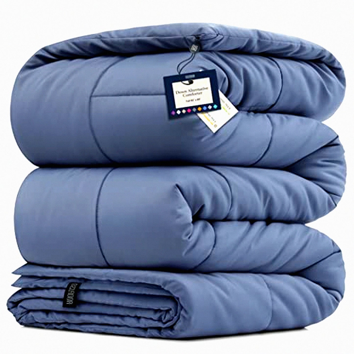 Luxury Plush All-Season Full Size Comforter - Hypoallergenic Down Alternative Duvet Insert - Hotel Quality Lightweight Bedding - Box Quilted Fiberfill Comforter
