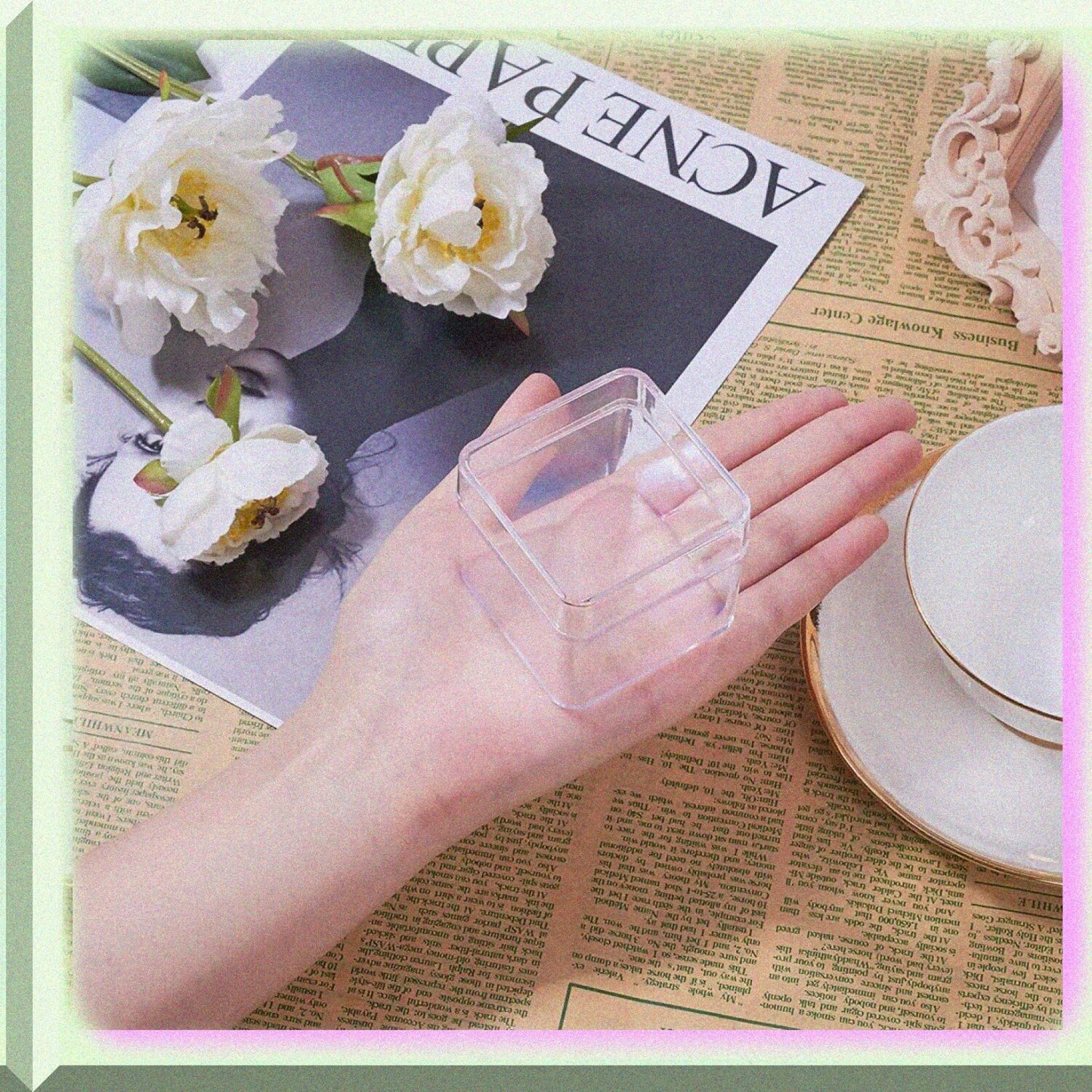 10 Pack Square Plastic Bead Storage Containers 2.2x2.2x2 Inches