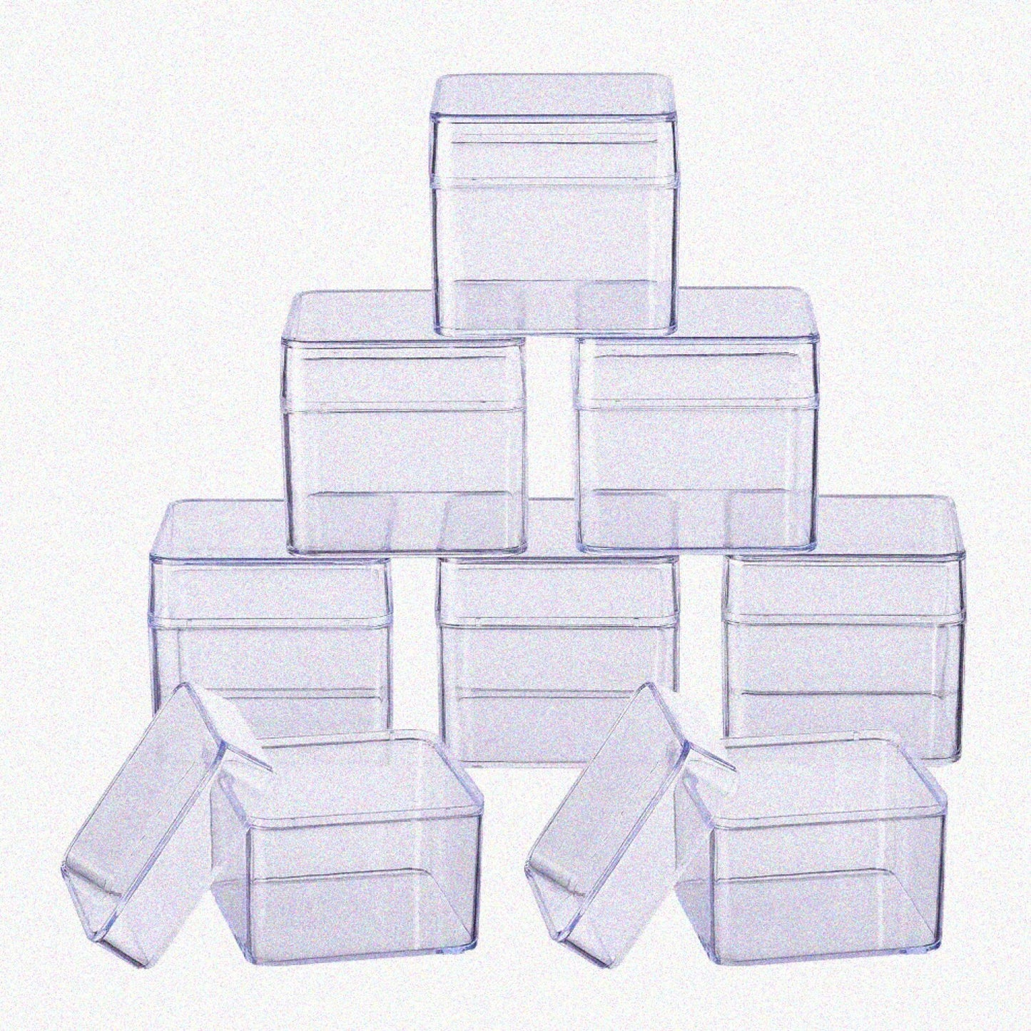 10 Pack Square Plastic Bead Storage Containers 2.2x2.2x2 Inches