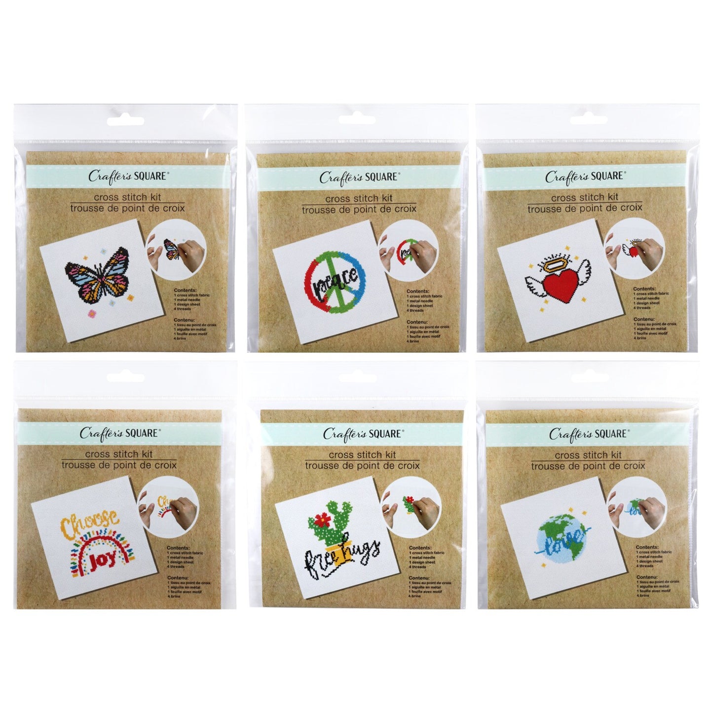 Crafter's Square Cross Stitching Kits, 8.375x7.5 in. (Pack of 24)