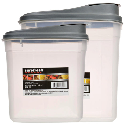 Professional Oval Dry-Food Containers with Lids (Pack of 24)