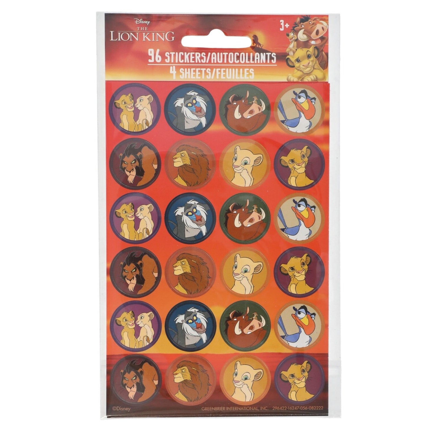 Disney The Lion King Stickers, 96-ct. Packs (Pack of 24)