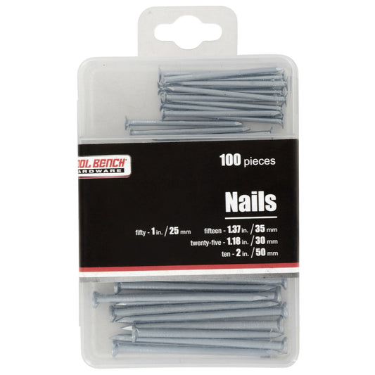 Tool Bench Hardware Nail Kits, 100-pc. Sets (Pack of 48)