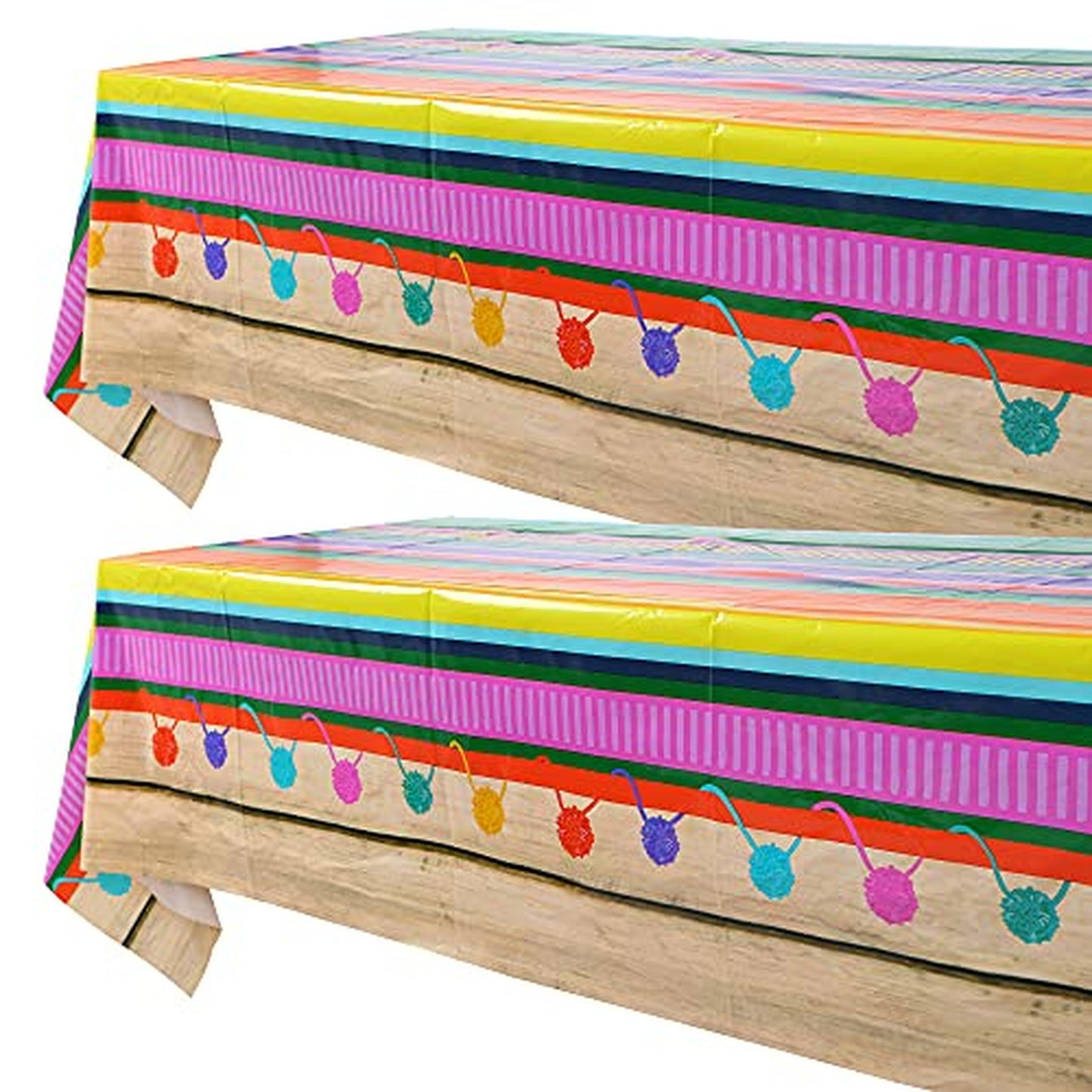 Cinco de Mayo Tablecloths, Mexican Fiesta Party Decor, 2 Pack