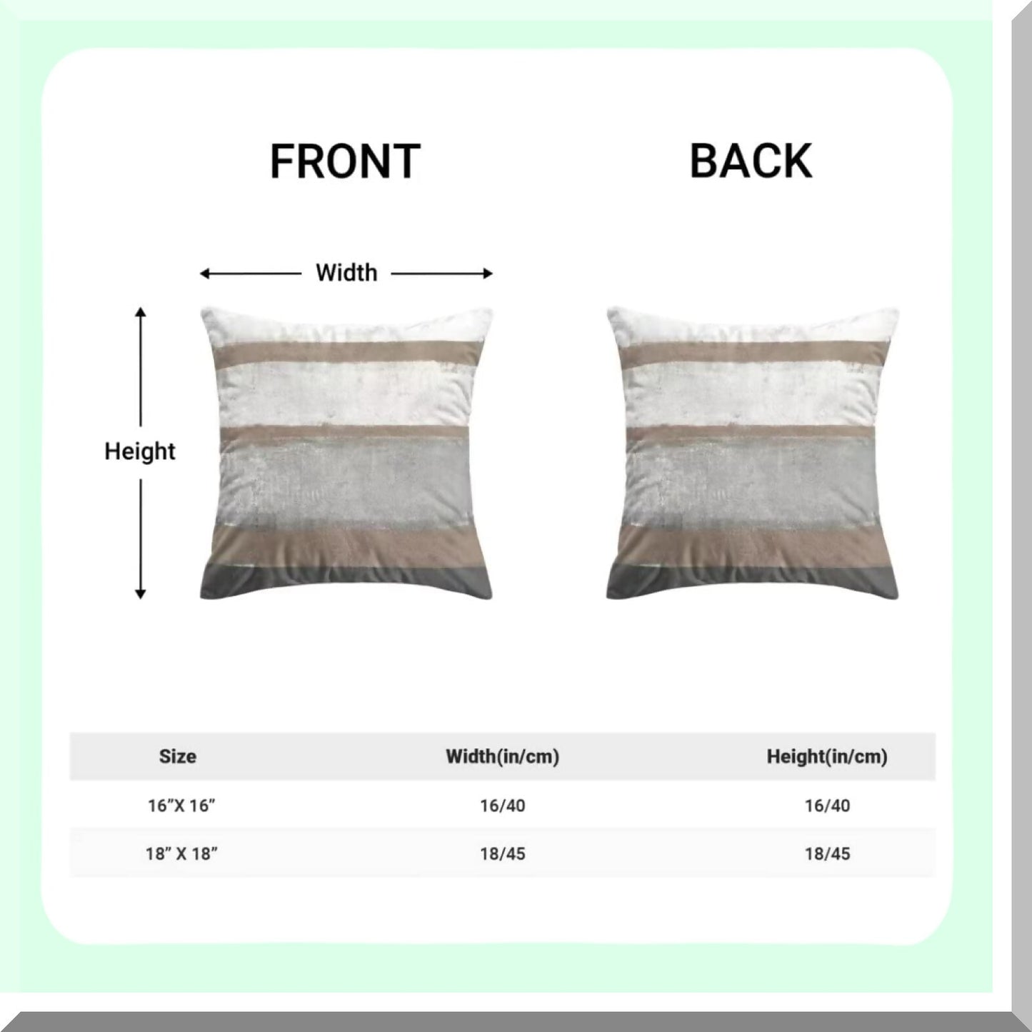 Modern Art Striped Pillow Covers - Set of 2 Decorative Throw Pillows for Home Couch Sofa - 18x18 Cotton Square Cushion Covers - Light Brown Gray