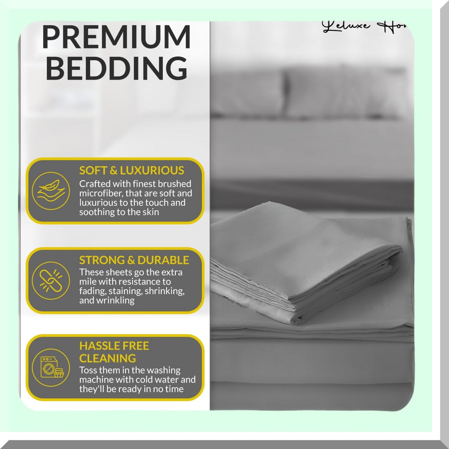 LuxurySoft Queen Size Microfiber Sheet Set - 4 Piece Wrinkle-Free Bed Sheets with Deep Pockets - Extra Soft Queen Bedding Set in Camel Color