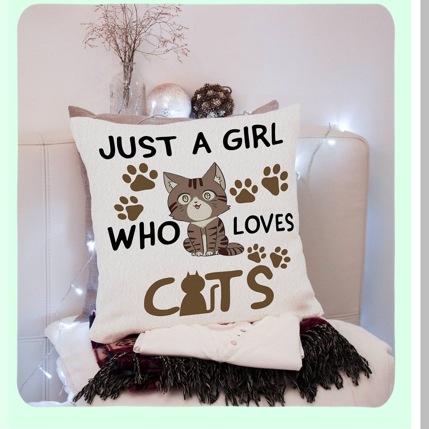 MeowVibe Cat Lover's Throw Pillow Set - 18x18 Pillow Covers for Home Decor, Bedroom, Living Room & Girls Room - Cute Cat Gifts & Decorations