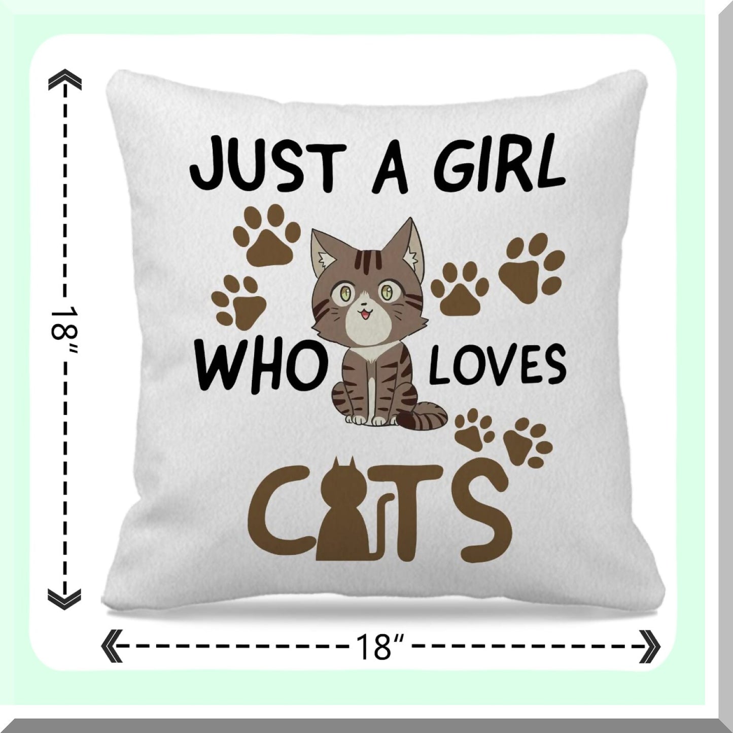 MeowVibe Cat Lover's Throw Pillow Set - 18x18 Pillow Covers for Home Decor, Bedroom, Living Room & Girls Room - Cute Cat Gifts & Decorations