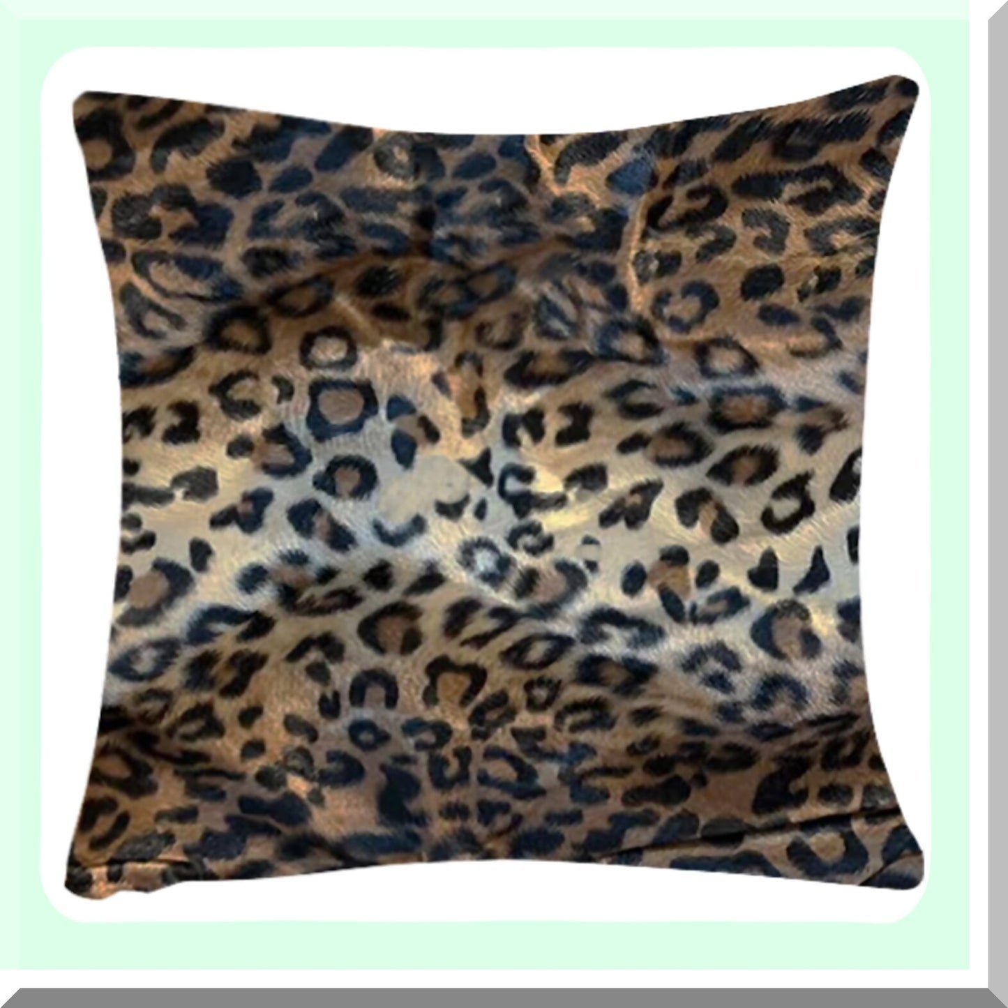 Animal Print Square Pillow Covers - Set of 2 Short Cushion Decorative Throw Pillowcases for Sofa, Bed, Chair, Auto Seat - 18" x 18"