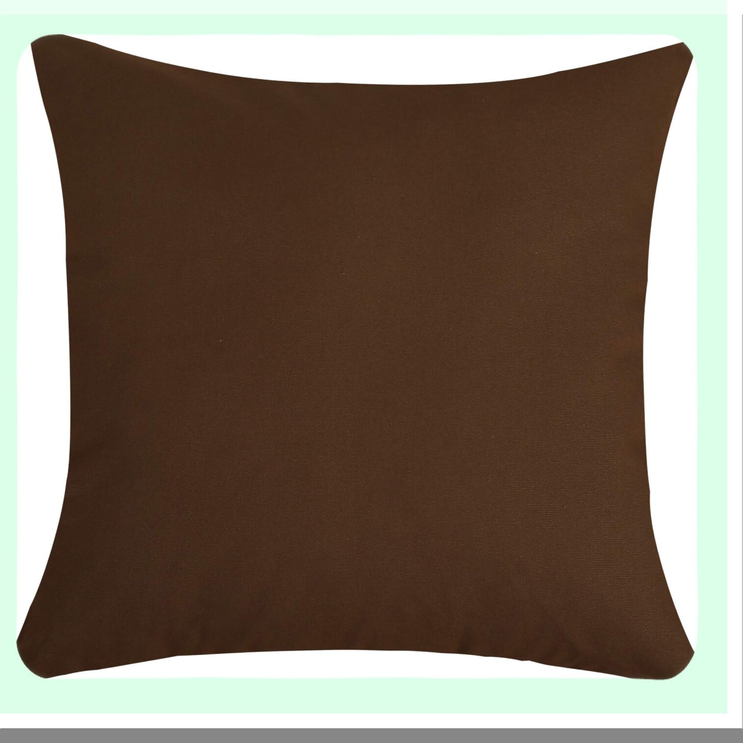 Cotton Canvas Coffee Throw Pillow Covers - Set of 2 - 16x16 - Decorative Cushion Covers - 45 Colors - Solid Design - Home Decor Accents