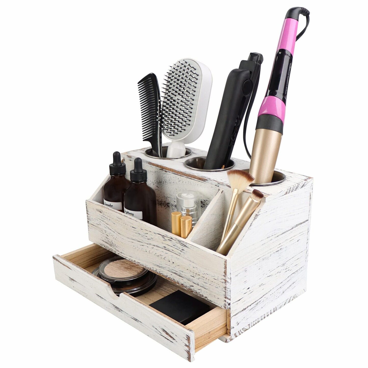 Bathroom Hair Tool Organizer White with Drawer
