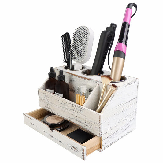Bathroom Hair Tool Organizer White with Drawer