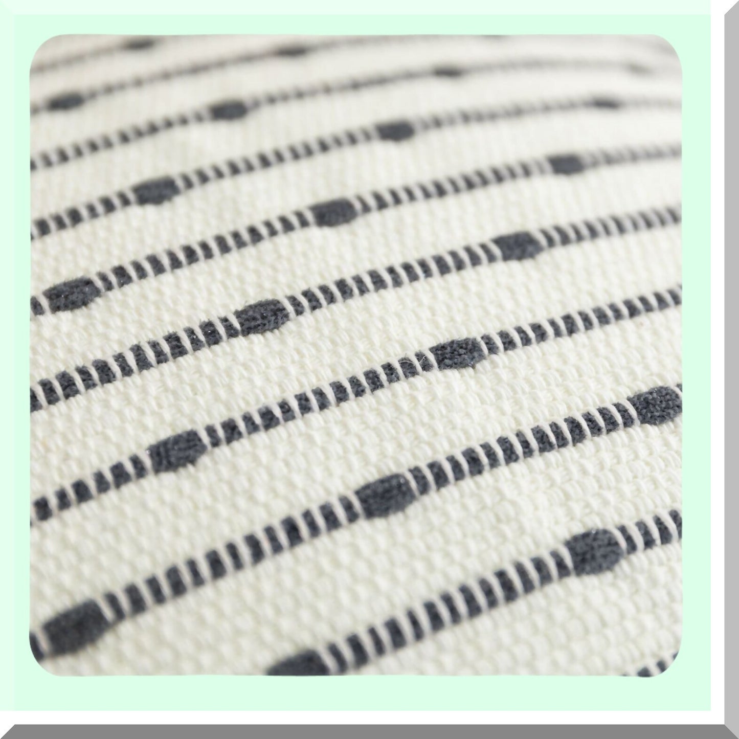 Sparkling Boho Farmhouse Pillow Covers - Set of 2 Grey Blue Striped Woven Decorative 18x18 Inch Square Cushion Cases for Couch Sofa Bedroom Living Room